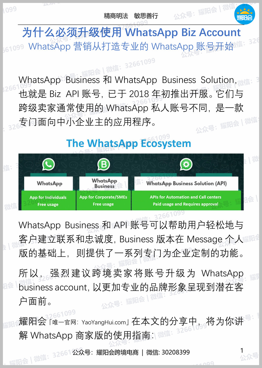24页，3,920字 | 为什么必须升级使用WhatsApp Biz Account? WhatsApp营销从打造专业的WhatsApp账号开始