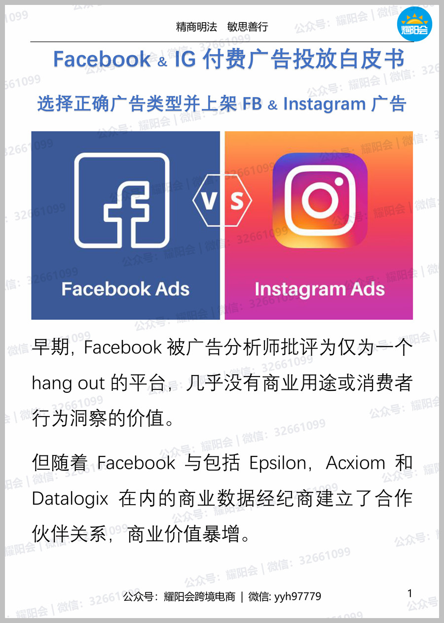 80页，11,215字 | Facebook & IG付费广告投放白皮书，选择正确广告类型并上架FB & Instagram广告