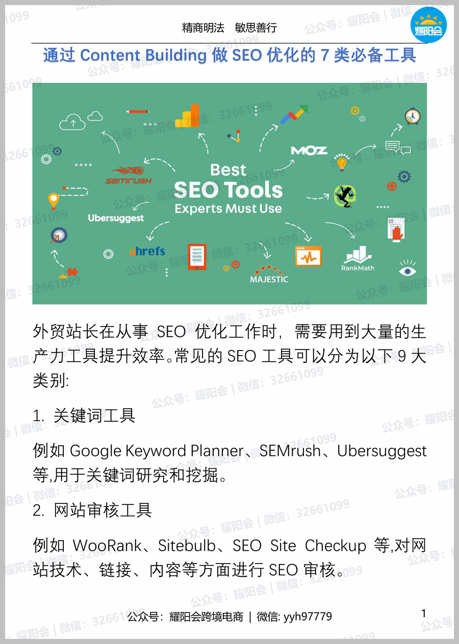 56页, 8,403字 | 通过Content Building做SEO优化的7类必备工具